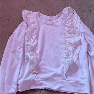 White Ruffle Sweatshirt